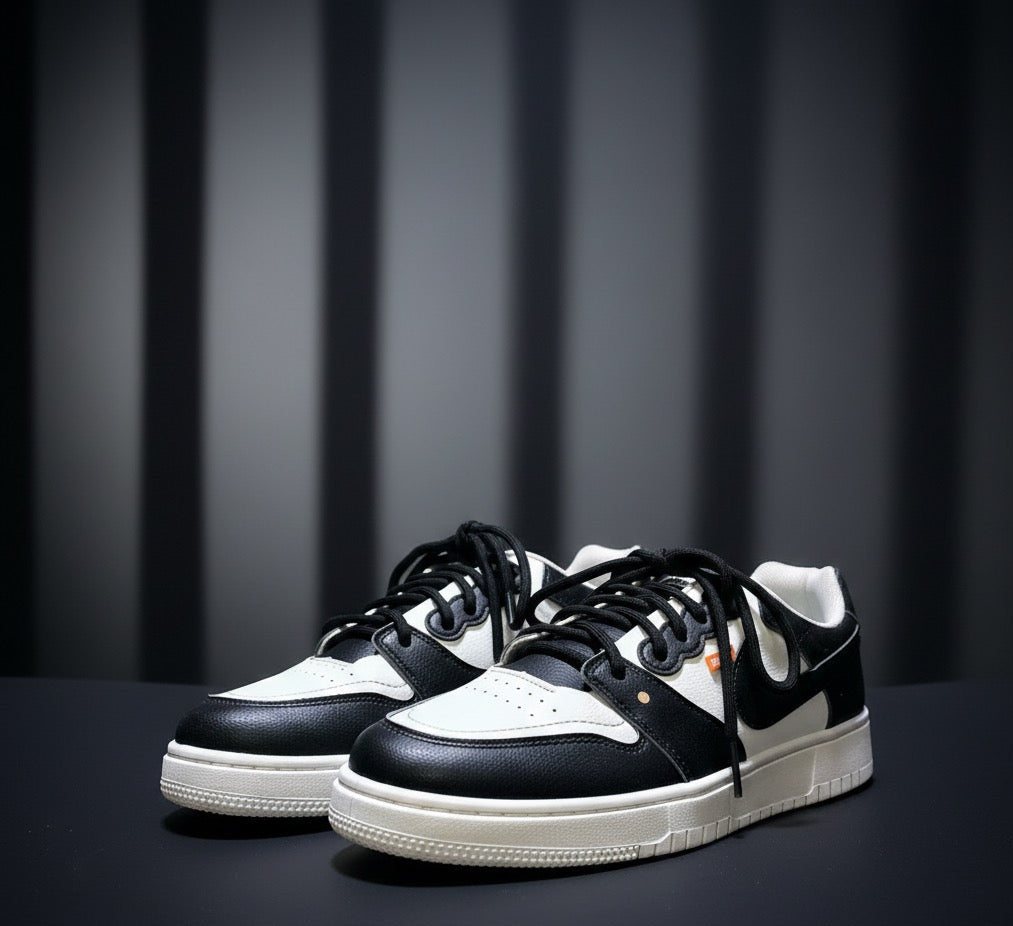 LECWAS Premium Sneakers | Black & White Trendy Casual Shoes | Comfort & Style