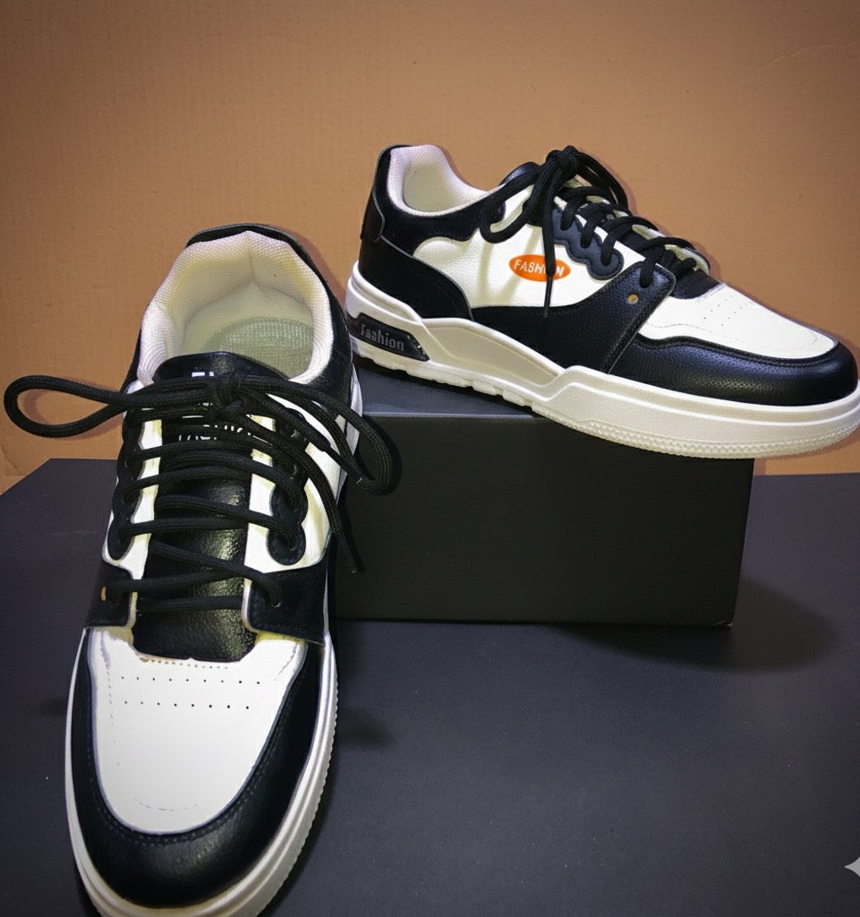 LECWAS Premium Sneakers | Black & White Trendy Casual Shoes | Comfort & Style