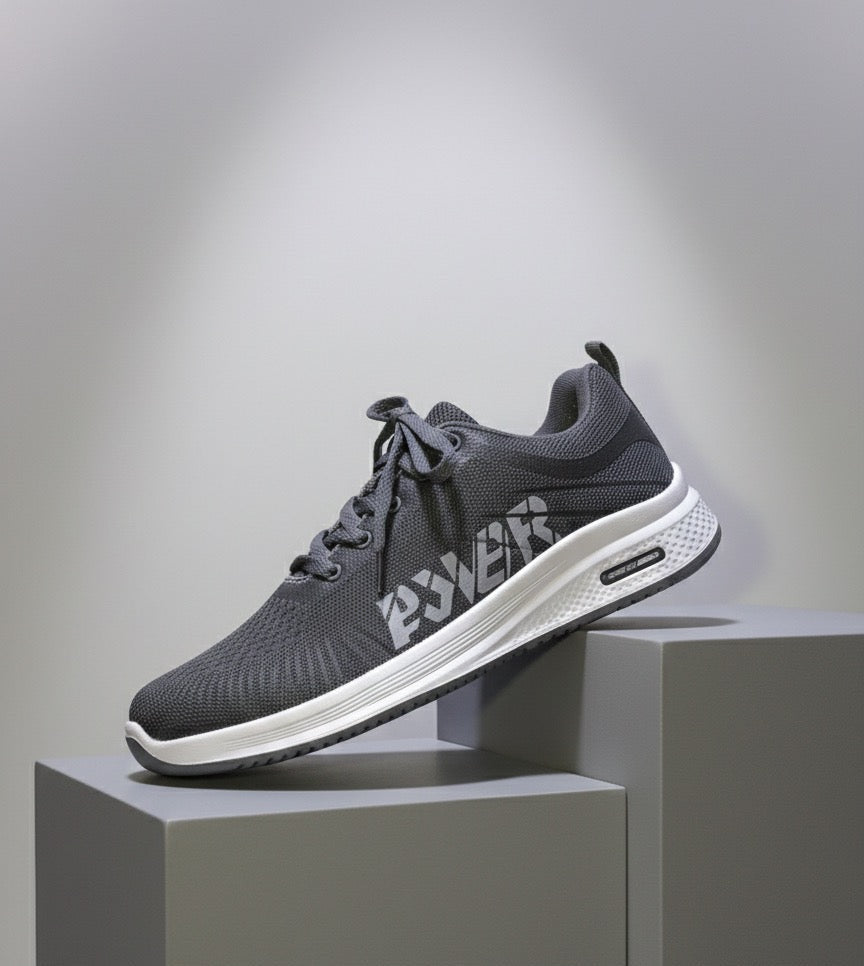 LECWASS Grey Breathable Mesh Running Shoes for Men | Lightweight Comfortable Sports Sneaker