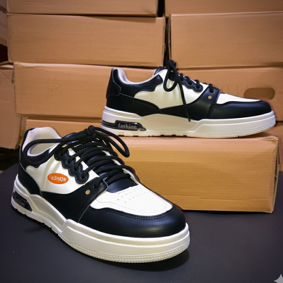 LECWAS Premium Sneakers | Black & White Trendy Casual Shoes | Comfort & Style